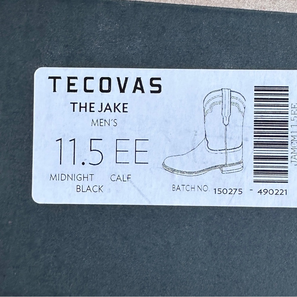 EUC Men’s Black Tecovas size 11.5 EE - Picture 10 of 10